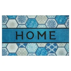 Wycieraczka niebieska z napisem HOME 45x75 cm