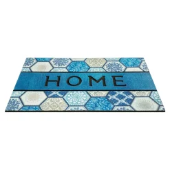 Wycieraczka niebieska z napisem HOME 45x75 cm