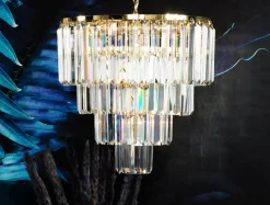 Żyrandol chrom AMEDEO 39 cm