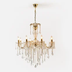 Żyrandol świecznikowy retro złoty CHATEAU 70 cm