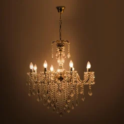 Żyrandol świecznikowy retro złoty CHATEAU 70 cm