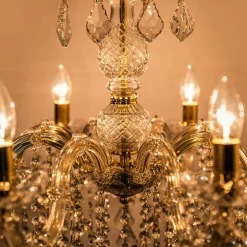 Żyrandol świecznikowy retro złoty CHATEAU 70 cm