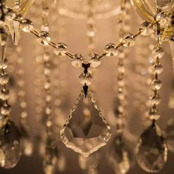 Żyrandol świecznikowy retro złoty CHATEAU 100 cm