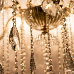 Żyrandol świecznikowy retro złoty CHATEAU 100 cm