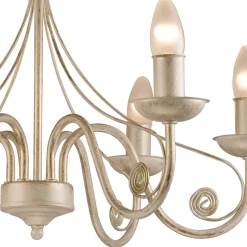 Żyrandol świecznikowy retro biało-złoty DONATO