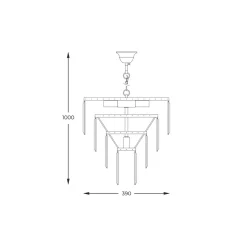 Żyrandol złoty AMEDEO 39 cm