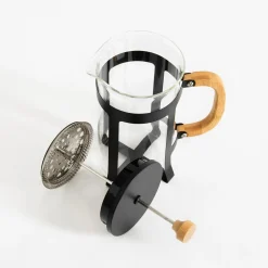 Zaparzacz tłokowy z bambusowym uchwytem 1L