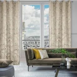 Zasłona do salonu beżowa DEBRA 135x270 cm