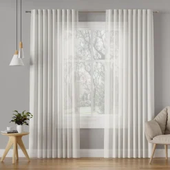 Zasłona do salonu biała BASIC 145x300 cm