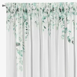 Zasłona do salonu biało-zielona BETSY 350x250 cm