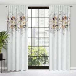 Zasłona do salonu w kwiaty SENDI 140x270 cm