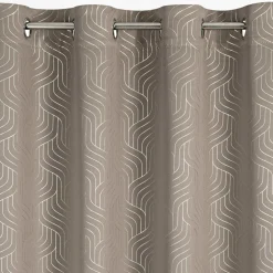 Zasłona na przelotkach beżowo-szara OLETA 140x250 cm