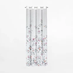 Zasłona na przelotkach biało-różowa ANTEA 140x250 cm