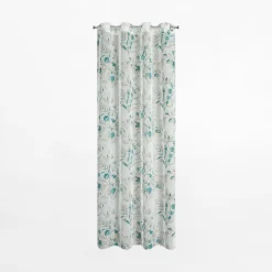 Zasłona na przelotkach biało-turkusowa AVA 140x250 cm