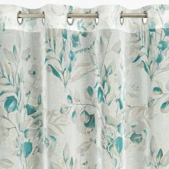 Zasłona na przelotkach biało-turkusowa AVA 140x250 cm