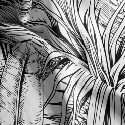 Zasłona na przelotkach czarno-biała NERINA 140x250 cm