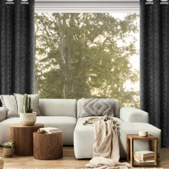 Zasłona na przelotkach czarno-srebrna OLETA 140x250 cm