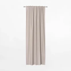 Zasłona na taśmie beżowa NUIT 135x260 cm