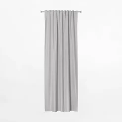 Zasłona na taśmie jasnoszara NUIT 135x260 cm
