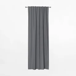 Zasłona na taśmie szara NUIT 135x260 cm