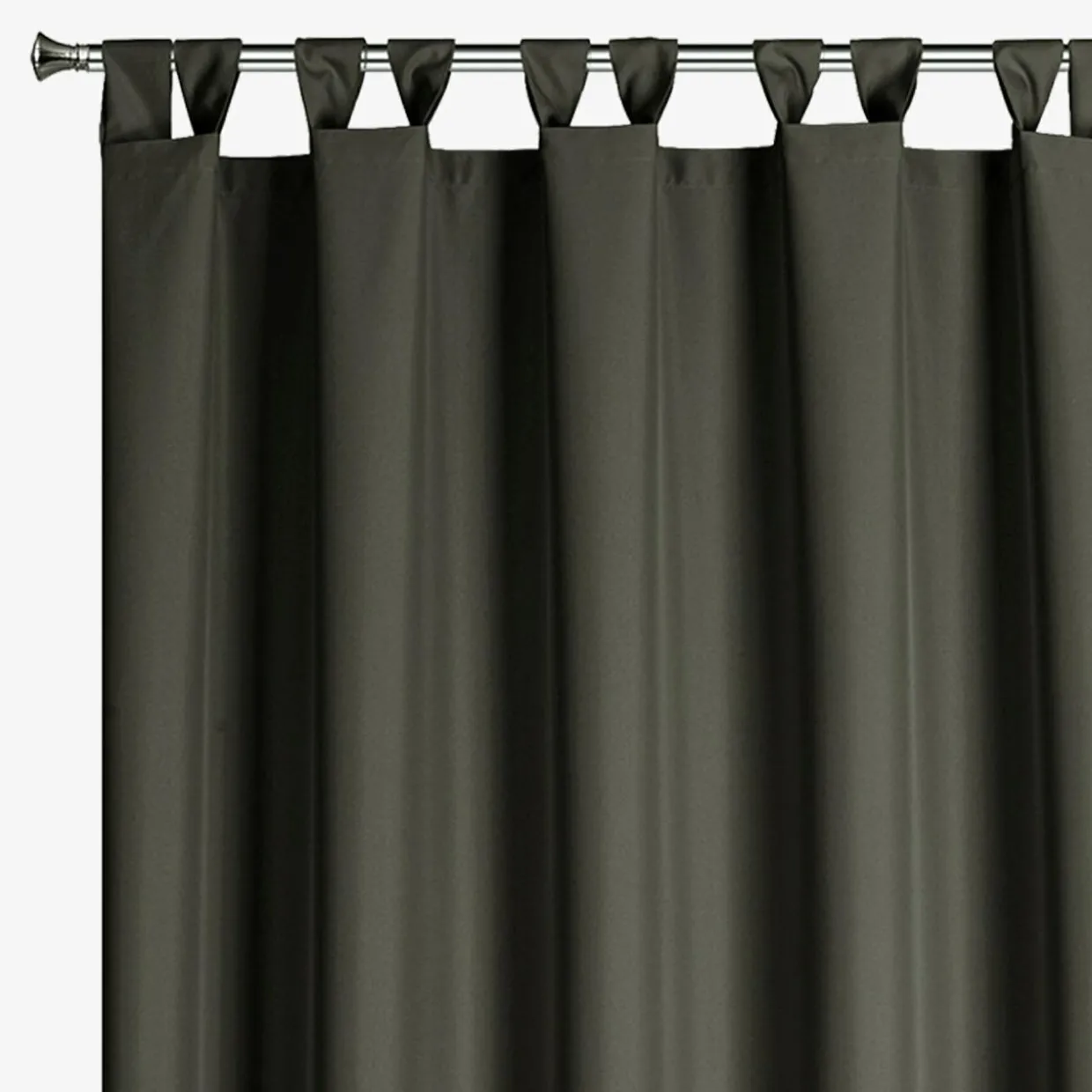 Zasłona na taras z szelkami na rzepy grafitowa GARDEN 155x220 cm