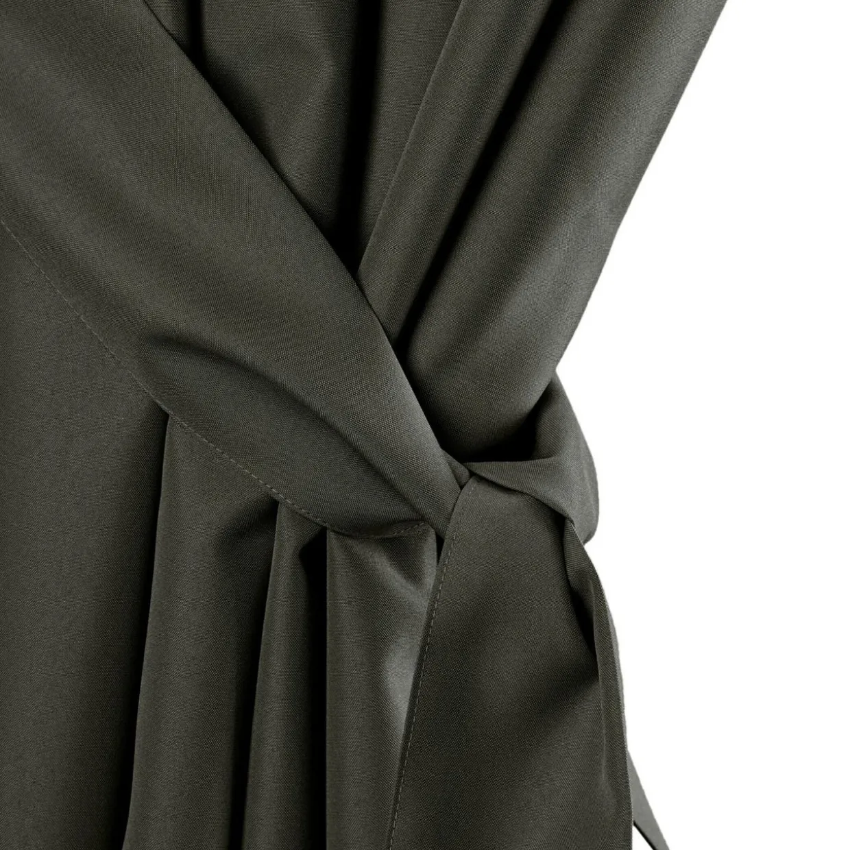 Zasłona na taras z szelkami na rzepy grafitowa GARDEN 155x220 cm