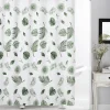 Zasłona prysznicowa w zielone liście ROSA 180x180 cm