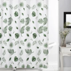 Zasłona prysznicowa w zielone liście ROSA 180x180 cm