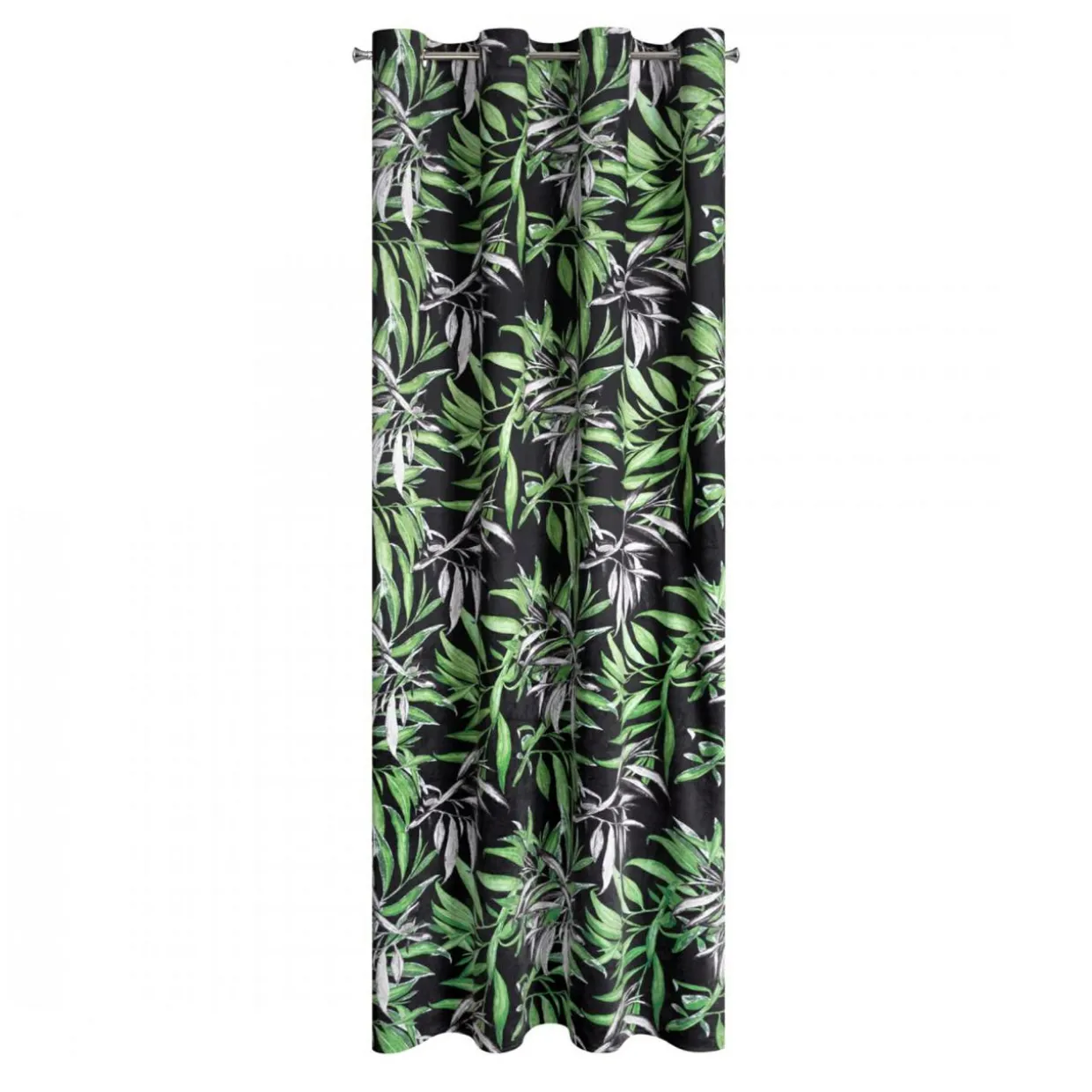 Zasłona welurowa czarno-zielona Pierre Cardin ZOJA 140x250 cm