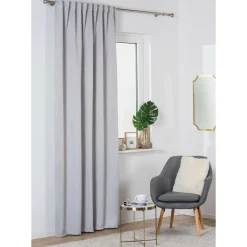 Zasłona z taśmą blackout szara ECLIPSE 140x260 cm