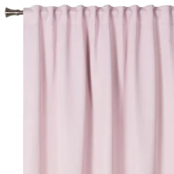 Zasłona z taśmą blockout różowa ECLIPSE 140x260 cm