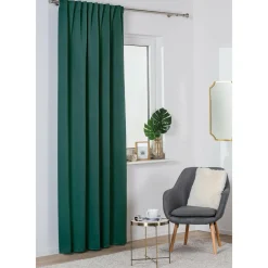 Zasłona z taśmą zielona blackout ECLIPSE 140x260 cm