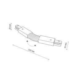 Złącze elastyczne do szynoprzewodu czarne TRACER