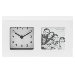 Zegar z ramką na zdjęcie biały