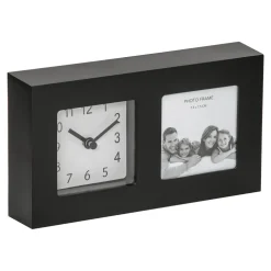 Zegar z ramką na zdjęcie czarny