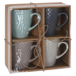 Zestaw 4 kubków ceramicznych 300 ml