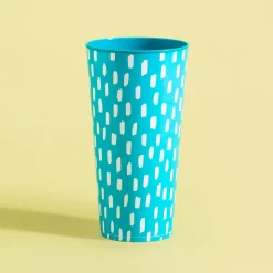 Zestaw 4 kubków plastikowych niebieski 400 ml