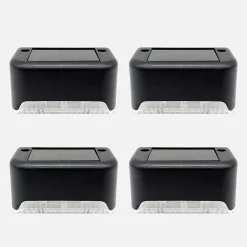 Zestaw 4 lampek solarnych LED czarnych IP44