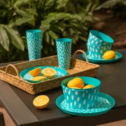 Zestaw 4 misek plastikowych niebieski 750 ml