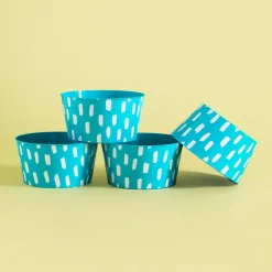 Zestaw 4 misek plastikowych niebieski 750 ml