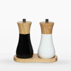 Zestaw 2 młynków do soli i pieprzu biało-czarnych