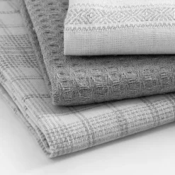 Zestaw 3 ręczników kuchennych szare 40x60 cm
