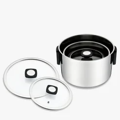 Zestaw 3 stalowych garnków na gaz i indukcję KATO