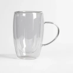 Zestaw 2 szklanek termicznych z podwójną ścianką z uchem 400 ml