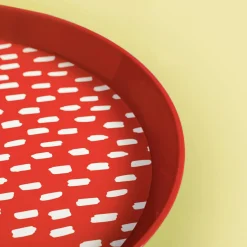 Zestaw 4 talerzy plastikowych czerwony, 21 cm