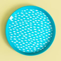 Zestaw 4 talerzy plastikowych niebieski, 21 cm