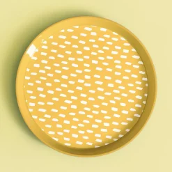 Zestaw 4 talerzy plastikowych żółty, 21 cm