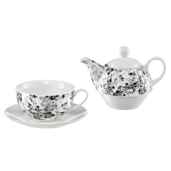 Zestaw do herbaty filiżanka z dzbankiem BLACK NATURE