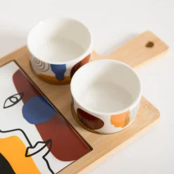 Zestaw do serwowania z talerzem i 2 miseczkami