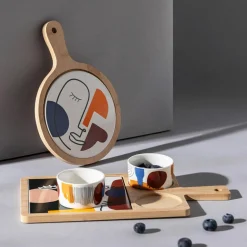 Zestaw do serwowania z talerzem i 2 miseczkami